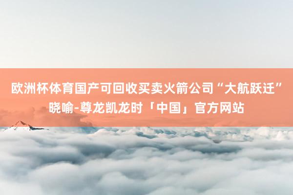 欧洲杯体育国产可回收买卖火箭公司“大航跃迁”晓喻-尊龙凯龙时「中国」官方网站