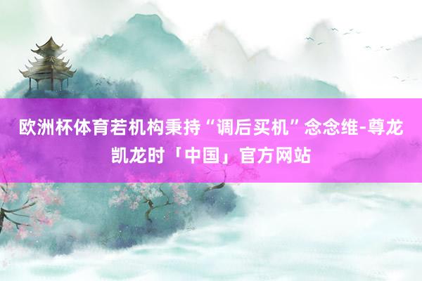 欧洲杯体育若机构秉持“调后买机”念念维-尊龙凯龙时「中国」官方网站